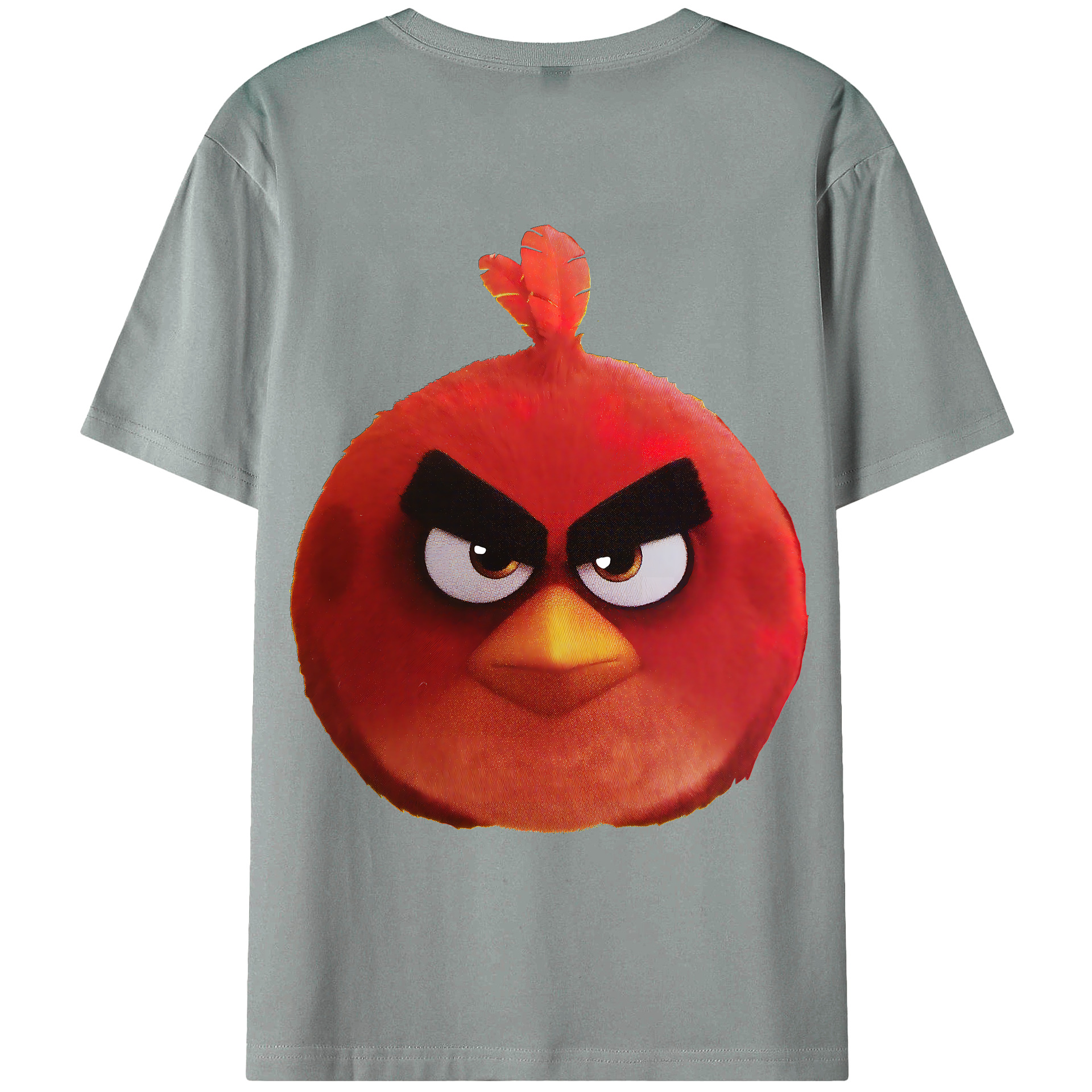 （画像用） Angry Birds アングリーバード 綿100％ メンズ半袖Tシャツ（バックプリント） 通気性
